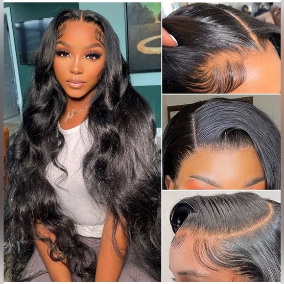 180 Density Body Wave Human Hair 13x4 HD Transparent Lace Frontal - Picture 1 of 5